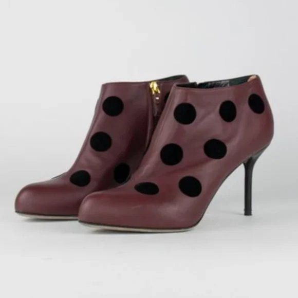 Sergio Rossi AW/11 Blood Red Polka Dot Booties - Picture 3 of 9